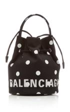 Balenciaga Wheel Xs Polka-dot Nylon Bucket Bag