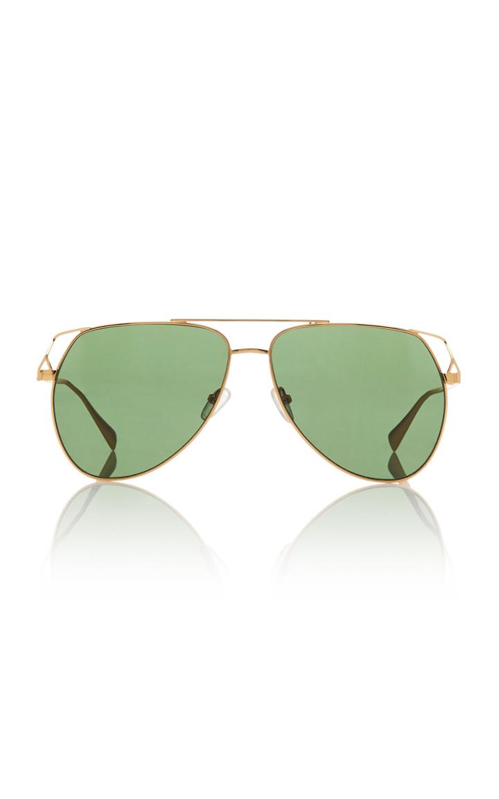 Moda Operandi Attico X Linda Farrow Telma Metal Aviator Sunglasses