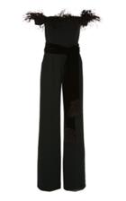 Alexandra Vidal M'o Exclusive: Off The Shoulder Feather Jumpsuit