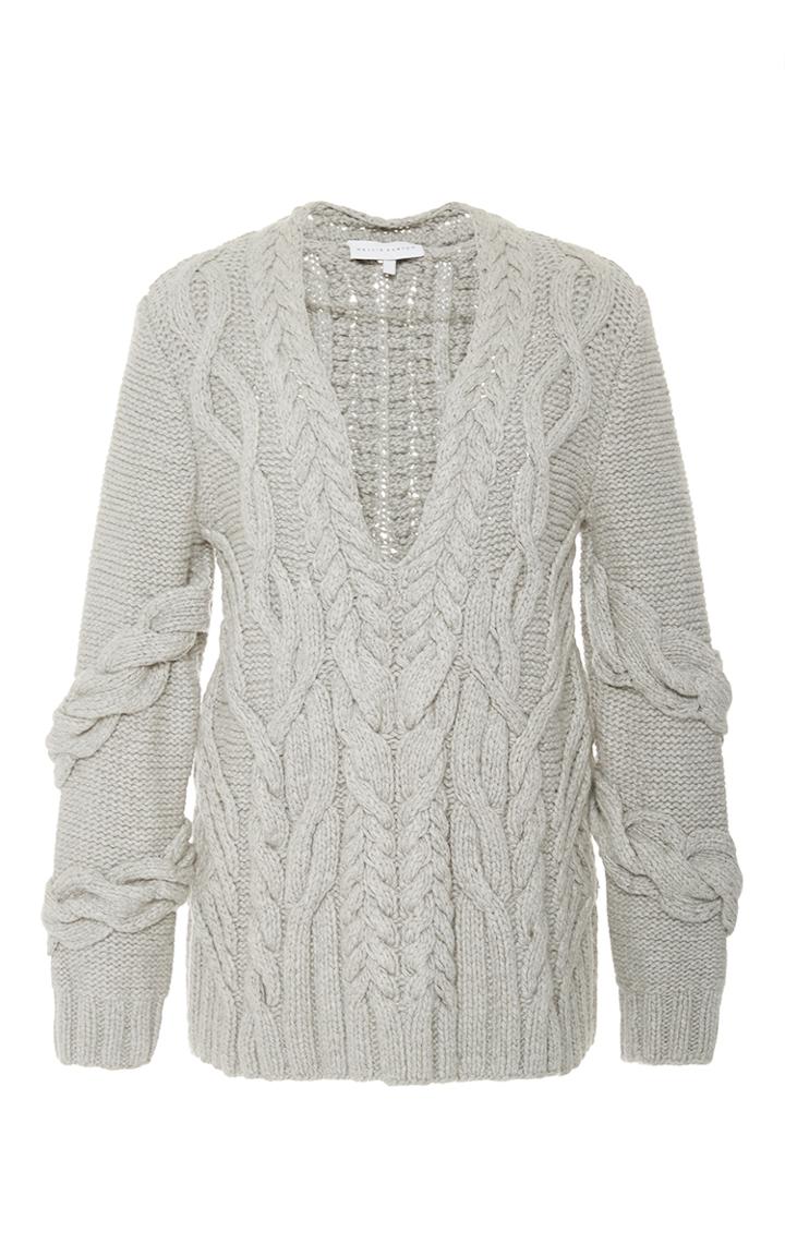 Partow Cut Out Cable Knit Sweater