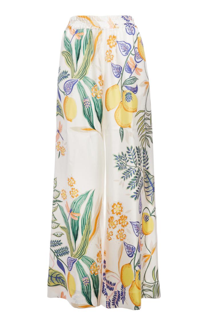 Moda Operandi La Doublej Palazzo Printed Silk Wide-leg Pants Size: M