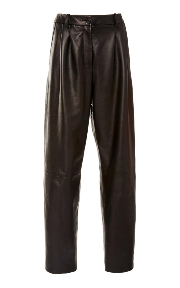 Nili Lotan Lodie Leather Straight-leg Pants