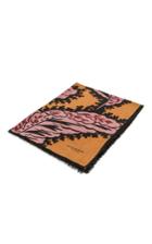 Burberry Large All Over Leaf Cashmere Scarf In Bright Toffee