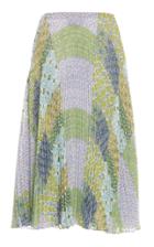 Luisa Beccaria Pleated Quilt Print Skirt