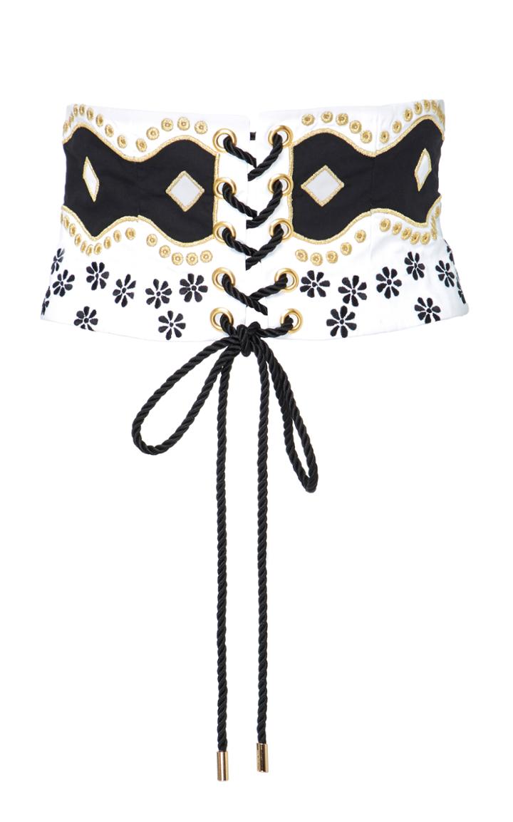 Caroline Constas Patterned Corset Belt