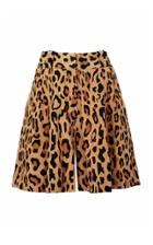 Moda Operandi Blaz Milano Simba Fell Pleated Leopard Silk Shorts