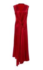 Moda Operandi Petar Petrov Aria Asymmetric Drape-effect Silk Dress Size: 34