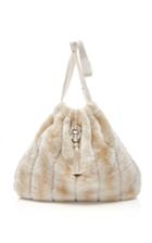Marei 1998 Large Frangipani Eco Fur Handbag