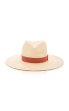 Gigi Burris Jeanne Sateen-trimmed Straw Hat Size: M