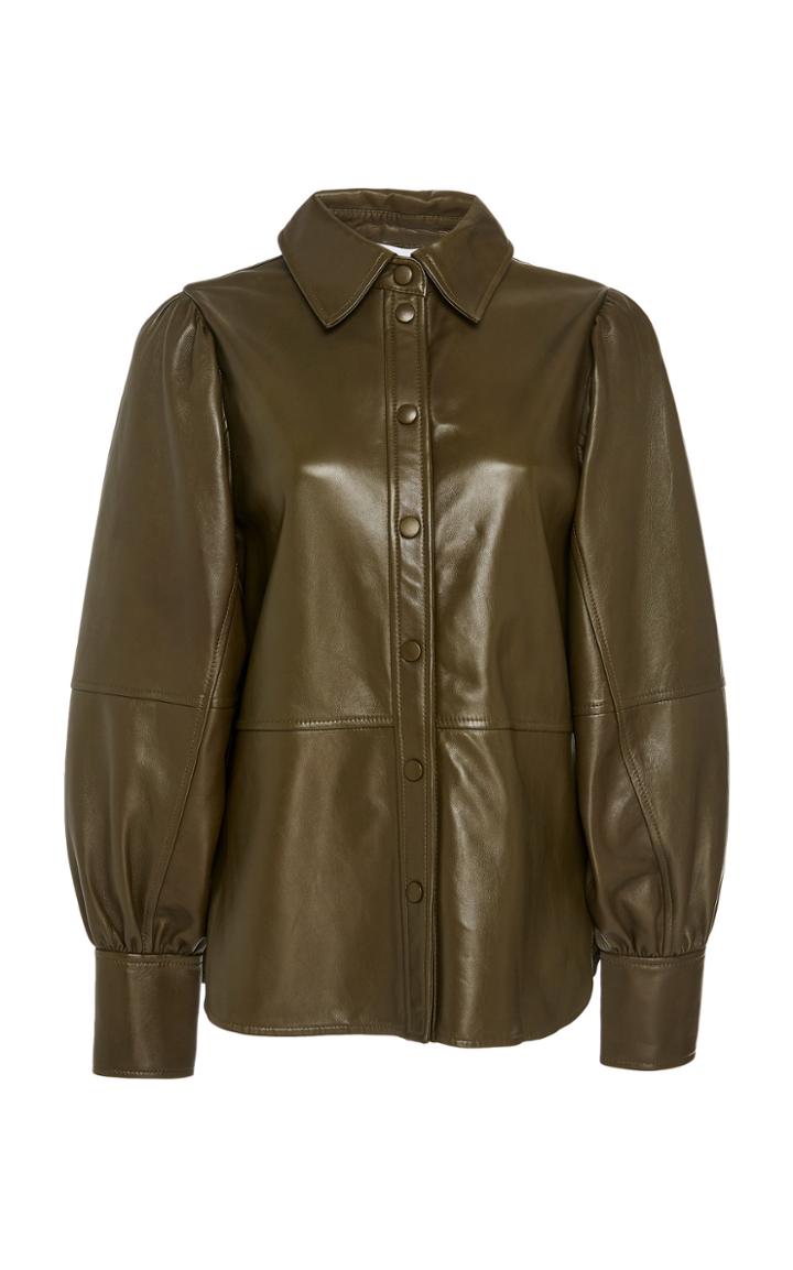 Ganni Lambskin Button-down Shirt