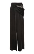 Monse Sequin-panel Draped Wide-leg Stretch-wool Pants