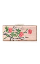 Judith Leiber Couture Large Coffered Rectangle Clutch With Cherry Blossoms