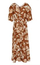Moda Operandi Mara Hoffman Sicily Floral-print Hemp Midi Dress Size: 00