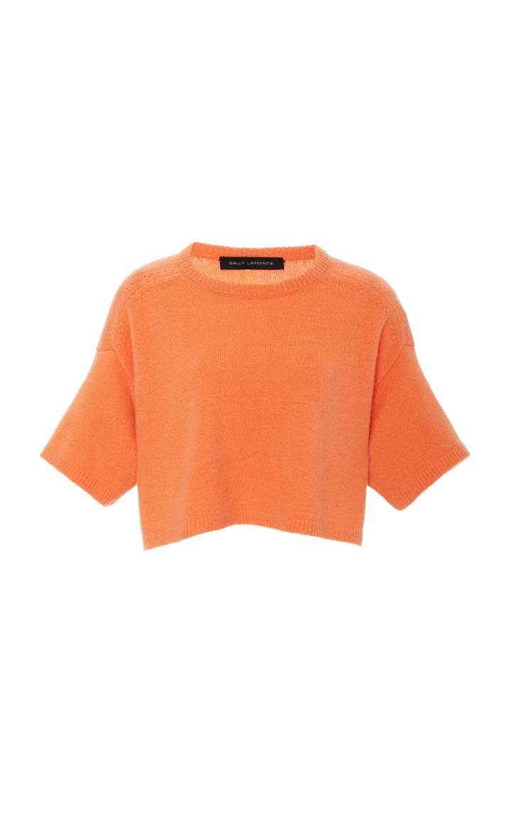 Sally Lapointe Airy Cashmere Silk Cropped Boxy Tee