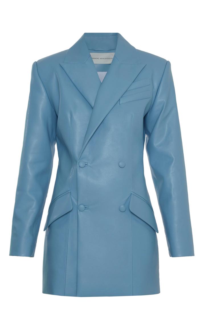 Aleksandre Akhalkatsishvili Faux Leather Mini Blazer Dress