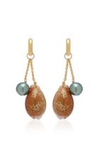 Haute Victoire 18k Gold Shell And Pearl Earring