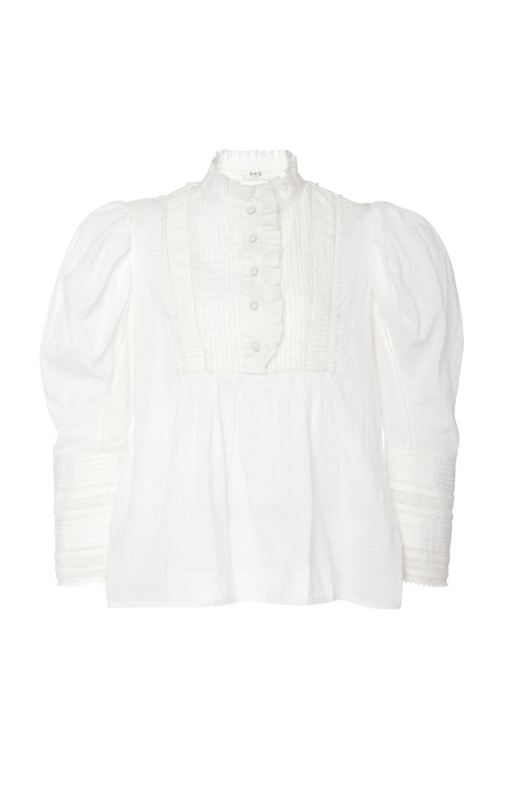 Sea High Neck Quarter Sleeve Blouse