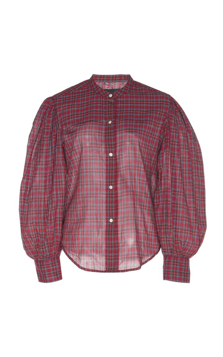 Nili Lotan Maisie Plaid Cotton Shirt