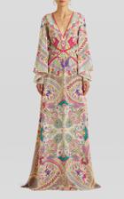 Moda Operandi Etro Draped-sleeve Printed Silk Maxi Dress