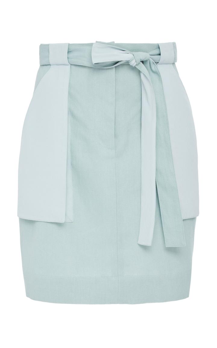 Rosetta Getty Patch Linen Cotton-blend Utility Skirt