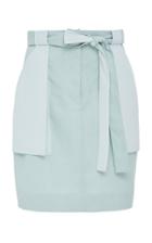 Rosetta Getty Patch Linen Cotton-blend Utility Skirt