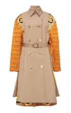 Versace Quilted Double-breasted Gabardine Trench Coat