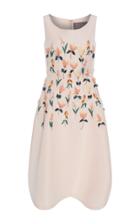 Lela Rose Tulip Embroidered Faille Dress