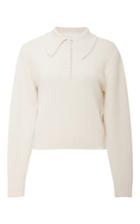 Frame Denim Collared Cableknit Pullover