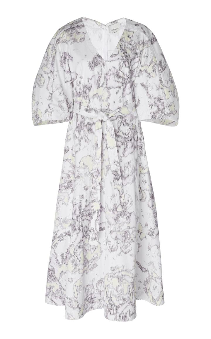 3.1 Phillip Lim Abstract Daisy Poplin Balloon Sleeve Dress Sleeve