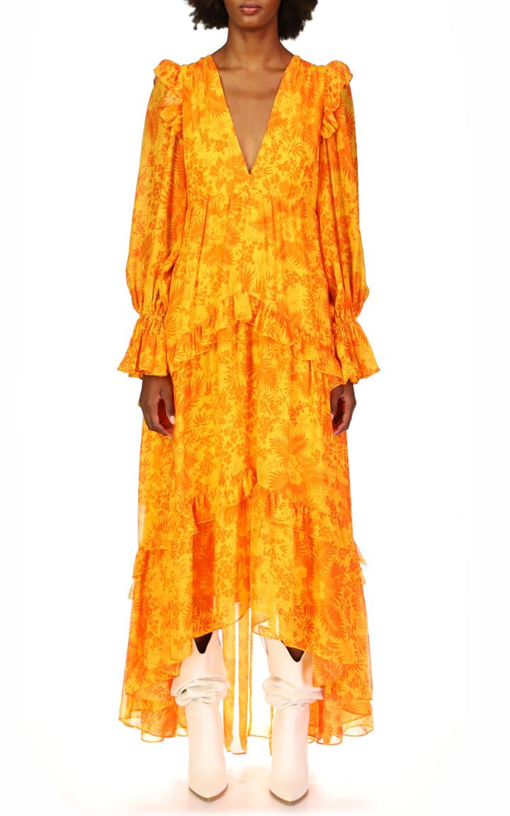 Moda Operandi Amur Allegra Ruffle-trimmed Chiffon Gown
