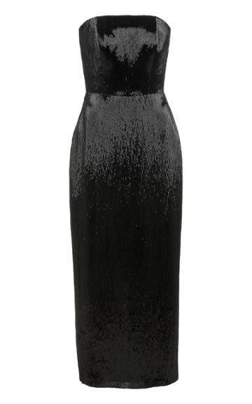 Moda Operandi Brandon Maxwell Strapless Beaded Midi Dress