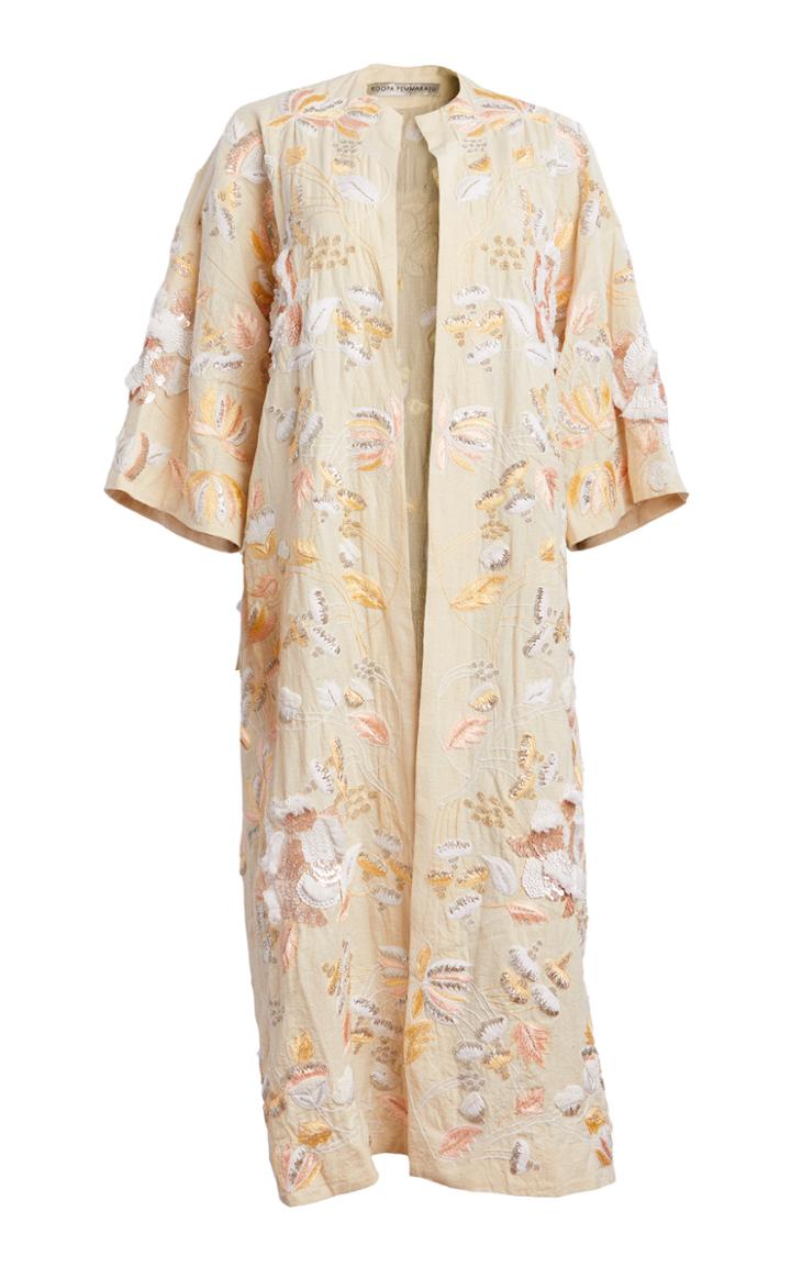 Roopa Handwoven And Hand Embroidered Long Coat