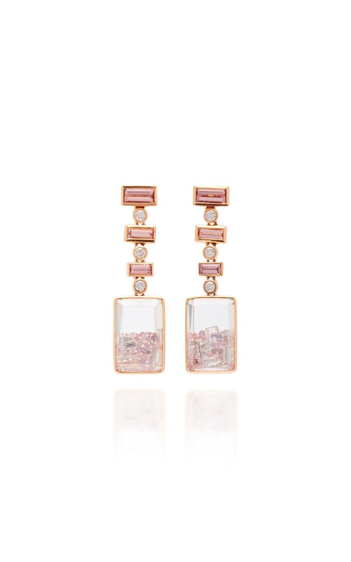 Moda Operandi Moritz Glik 18k Rose Gold Malaya Garnet And Diamond Shaker Earrings
