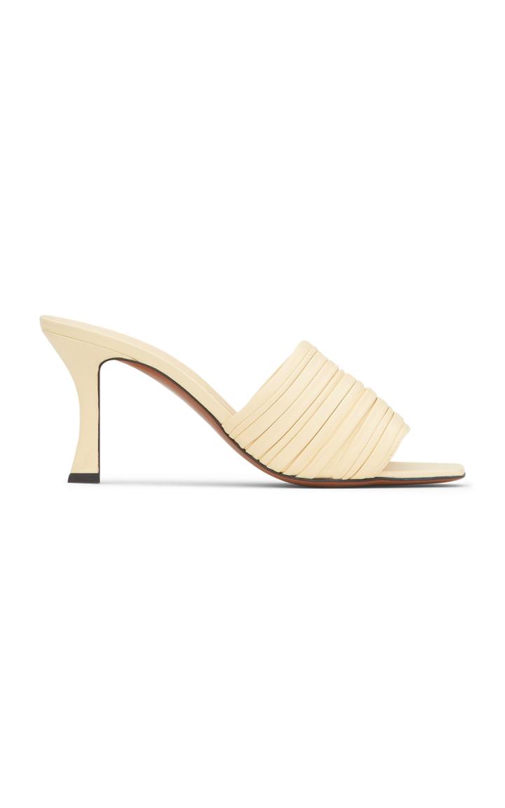 Neous Sham Pleated Leather Sandals