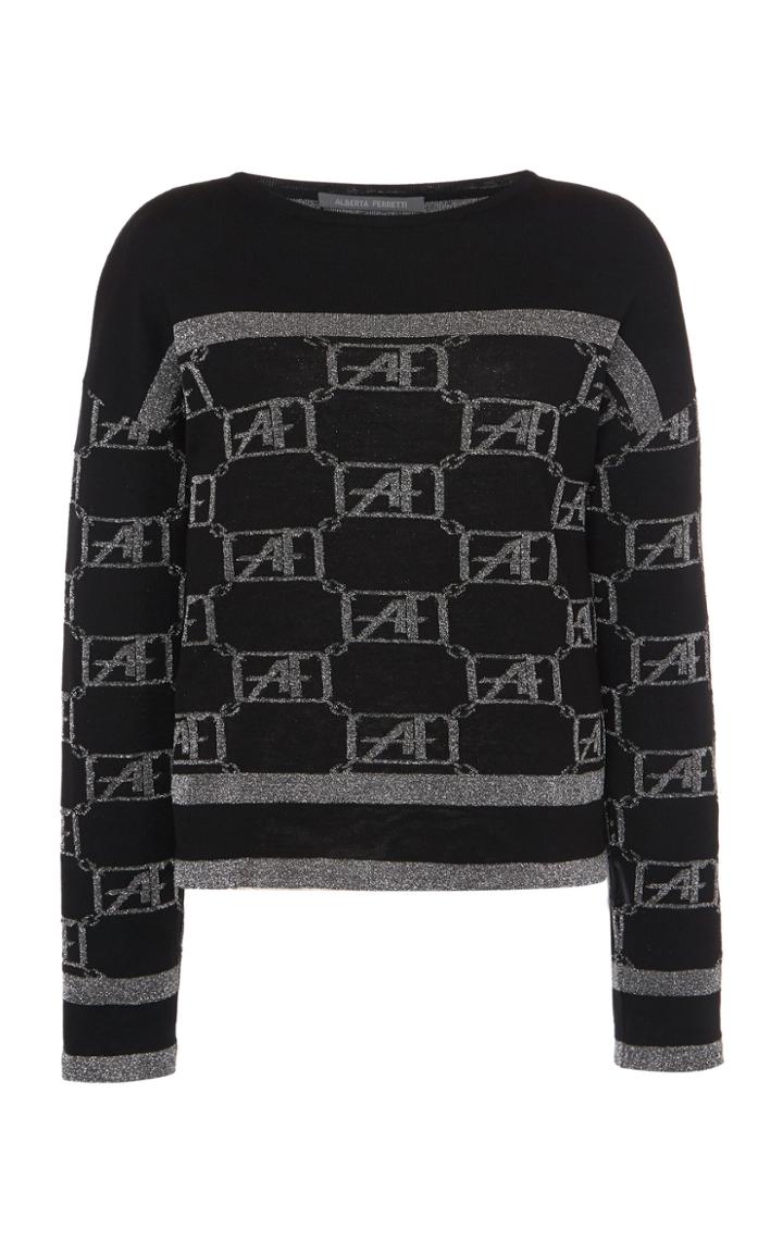 Moda Operandi Alberta Ferretti Extrafine Merino Wool Logo Sweater