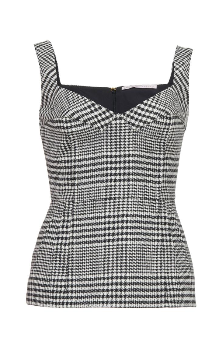 Emilia Wickstead Judy Checked Stretch-crepe Buster Top