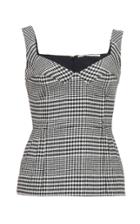 Emilia Wickstead Judy Checked Stretch-crepe Buster Top