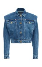 Moda Operandi Versace Padded-shoulder Denim Jacket Size: 38