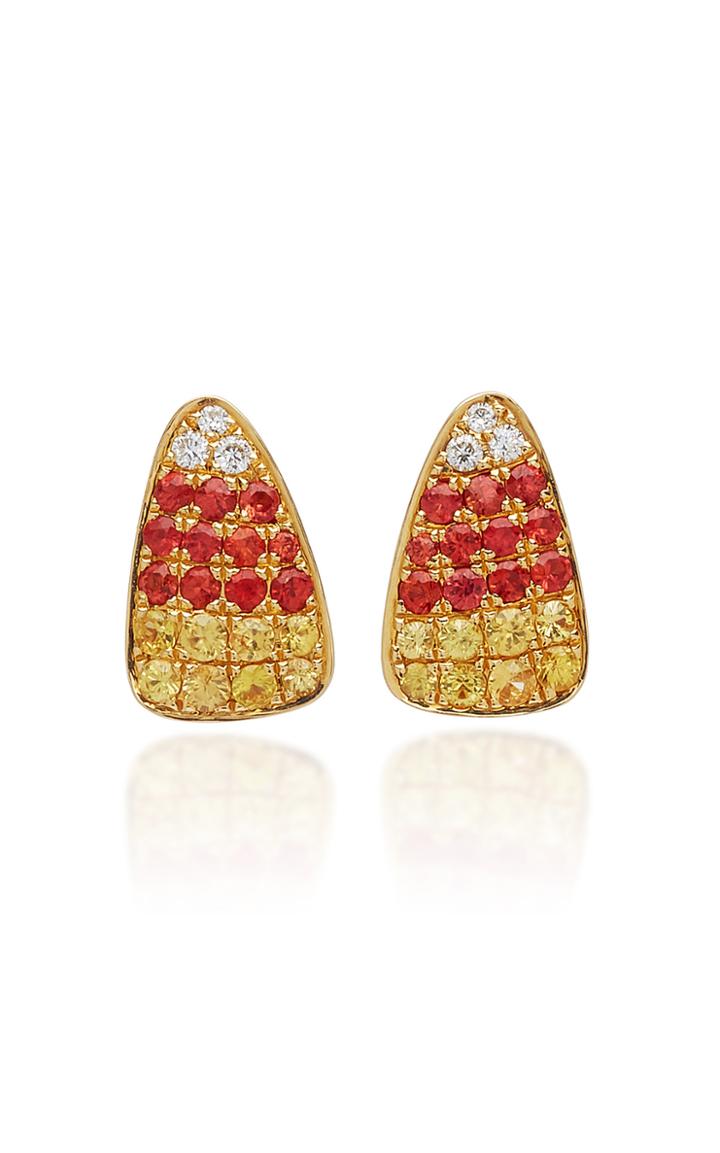 Khai Khai 18k Gold Sapphire And Diamond Earrings