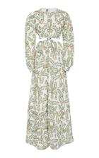 Agua By Agua Bendita Parana Herbal Cutout Printed Linen Maxi Dress