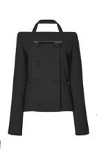 Rokh Off-the-shoulder Double-breasted Twill Blazer