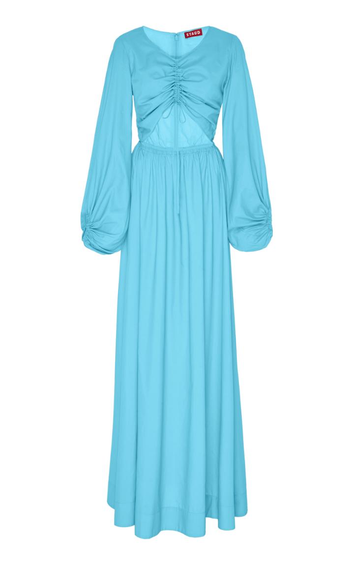 Staud Tangier Cutout Broadcloth Maxi Dress