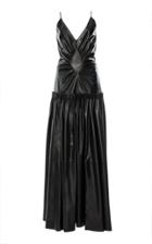 Loewe Gathered Leather-blend Maxi Dress