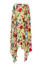 Saloni Freja Floral-print Silk Midi Skirt
