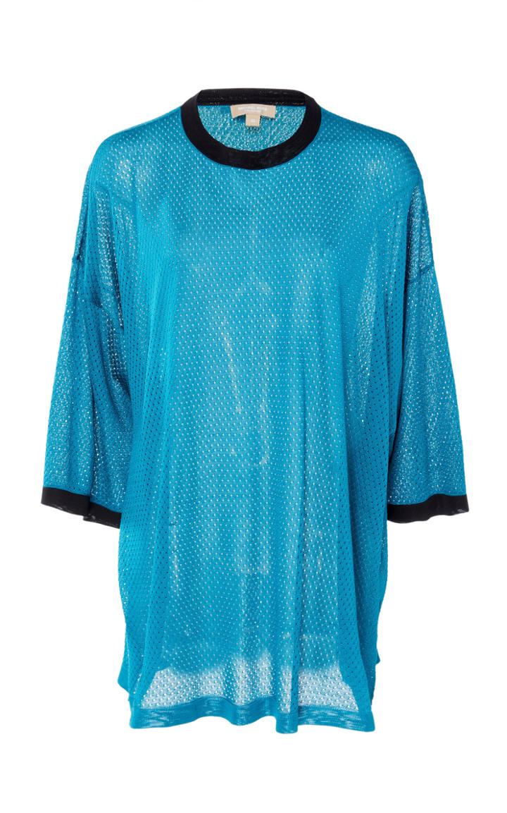 Michael Kors Collection Mesh Tunic Silk Tee