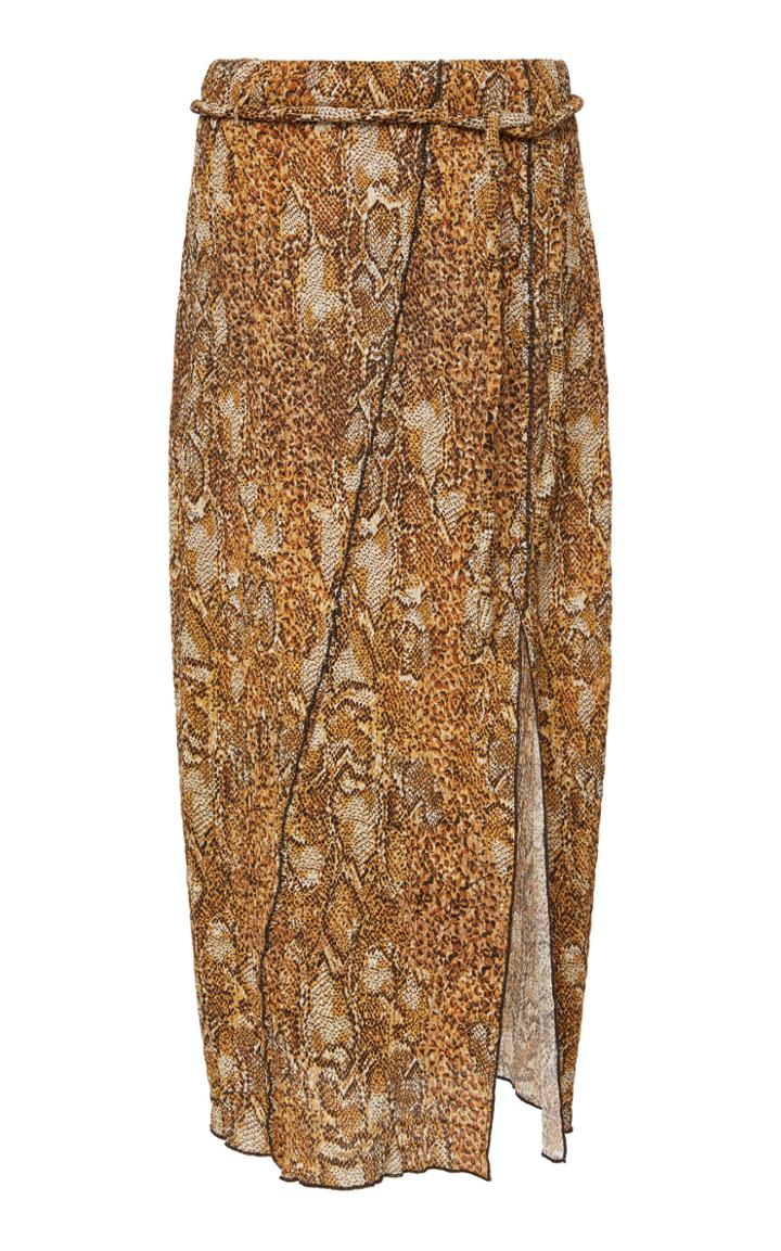Nanushka Indira 60's Animal Printed Midi Skirt