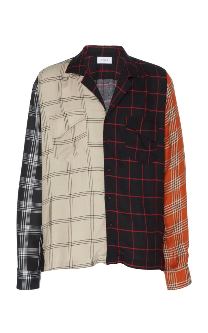 Rhude Patchwork Checked Cotton Shirt
