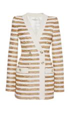 Alessandra Rich Stripe Lurex Tweed Jacket