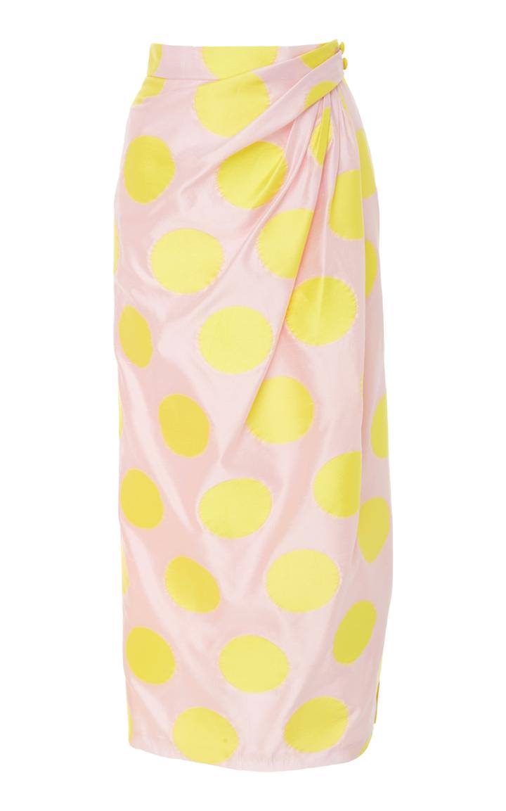 Carolina Herrera Polka Dot Wrap Skirt