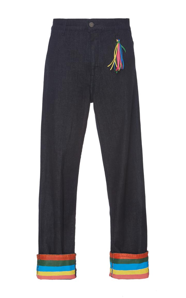 Mira Mikati Ribbon Cuff Denim Trouser